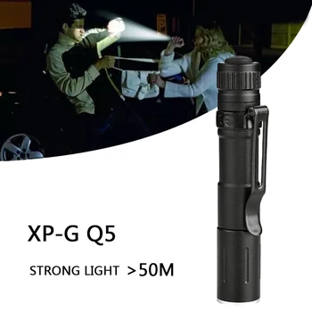 מיני פנס LED Zoomable סופר מבריק 7W Q5 עמיד למים לפיד Lanterna סוללת AAA עבור קמפינג חירום נורות