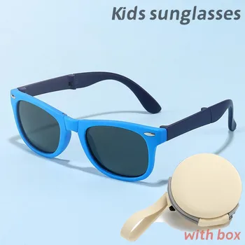 אופנתי ילדים מקוטב משקפי ילדים, משקפי שמש בנים ילדה תינוק סיליקון משקפיים חיצוני UV400 משקפי שמש עם משקפיים התיק