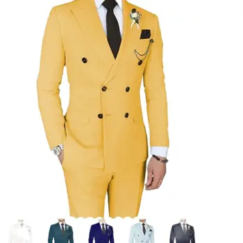 Mens 2 Piece Suit מעיל חליפת טוקסידו דש מעיל החתונה ז ' קט+מכנסיים חתונה, חליפות לגברים בלייזר ורדה גבר
