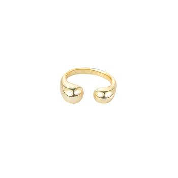 כסף סטרלינג 925 מינימליסטי פתח טבעות לנשים טיפת מים הצורה זהב אופנתי גיאומטריה אביזרים מתוקים בסגנון 2021 תכשיטים