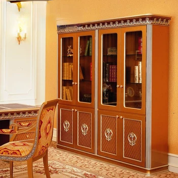 אירופה כוננית, ארבע דלתות, זהב-צייר צרפתי מחקר, קיבולת גדולה מדף הספרים ארוניות עם דלתות