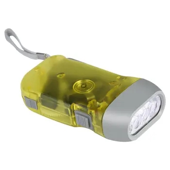 3 LED היד הקשה דינמו כננת כוח הרוח פנס לפיד האור יד לחץ קראנק קמפינג מנורה אור חיצוני הביתה
