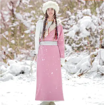 הסיני טיבטי השמלה, השמלה בחורף נשים ביגוד אתני